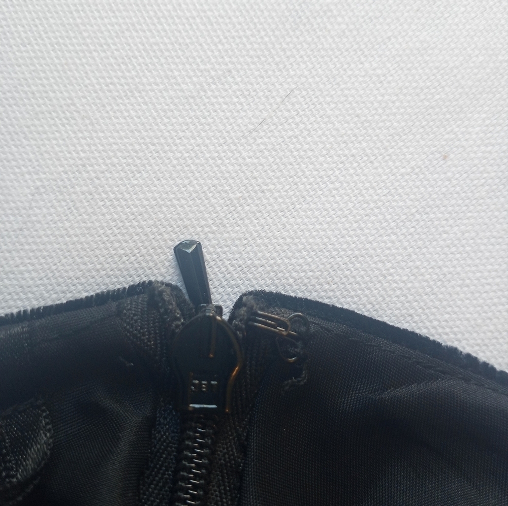 Ann Taylor Vintage Black Velvet Silk Blend Lined A Line Whimsigoth Boho Skirt 14 - Picture 9 of 11